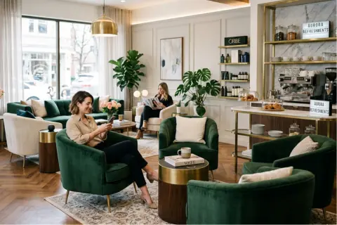 Güzellik Salonu Lobisinde Ergonomik Koltuklar