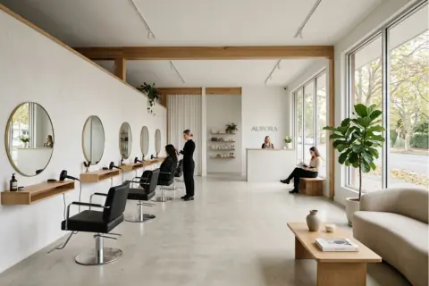 Minimalist Güzellik Salonunun Ferah ve Sade Düzeni