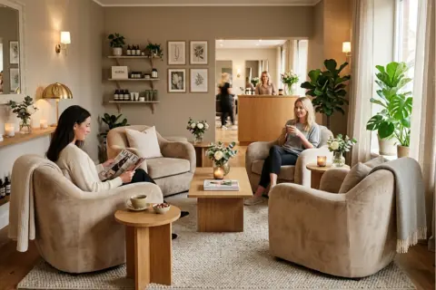 Güzellik Salonu Müşterileri İçin Konforlu Bekleme Alanı
